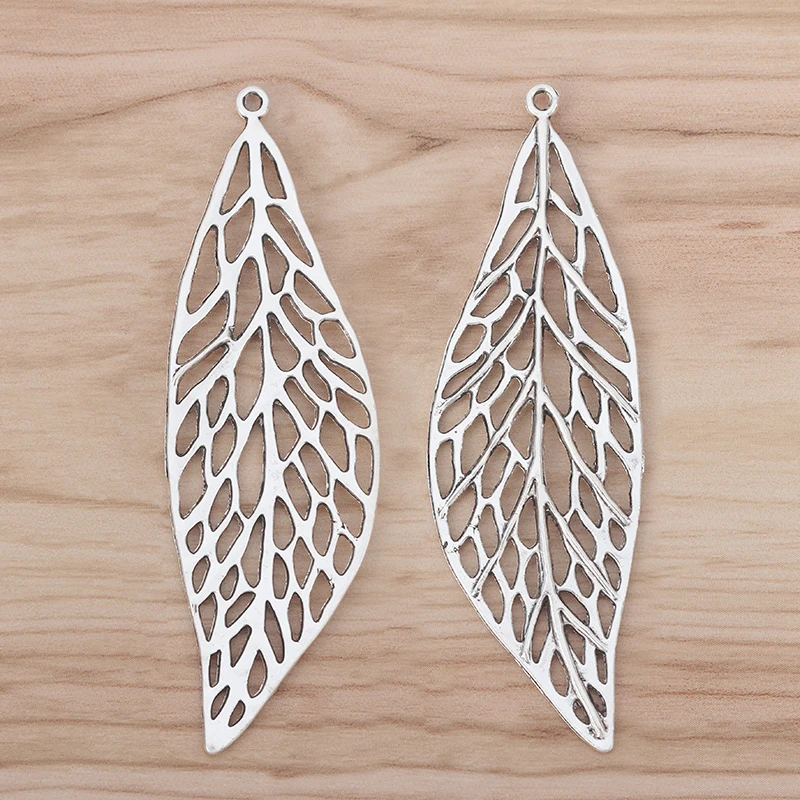 10 шт. большой филигранными листьями Подвески Кулоны из нержавеющей стали для