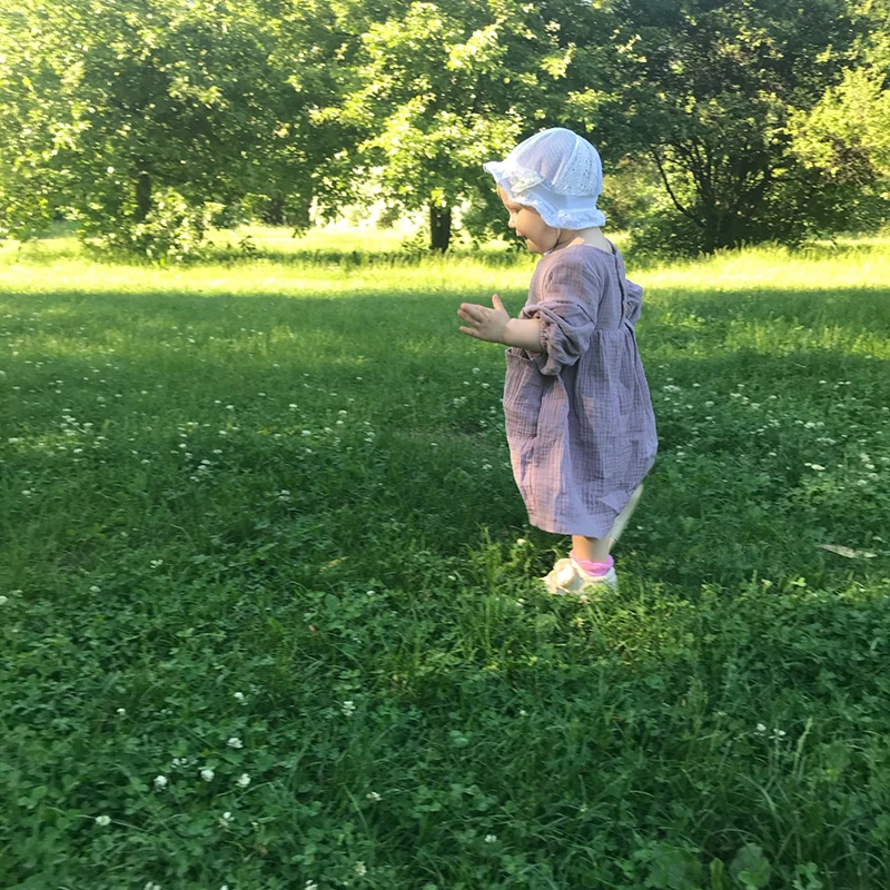 Spring Muslin girls Dresses Princess Autumn Children Kids Clothes Outfits Organic Cotton Casual Lovely Baby Girls Dress | Детская одежда