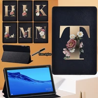 gold letter series tablet case for huawei mediapad m5 10 8 inchm5 lite 10 1 inch adjustable folding stand cover free stylus