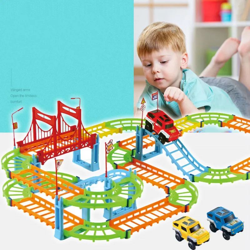 

Assembled Track Electric Variety Railway Toys Child Kids Car Magic Track Roller Coaster Electric Rail DIY Rail Car Set Toy Gifts