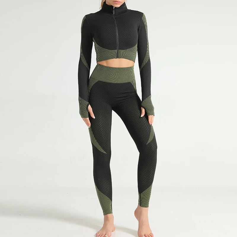 Набор для йоги фитнес спортивный костюм леггинсы Женский бесшовный бега