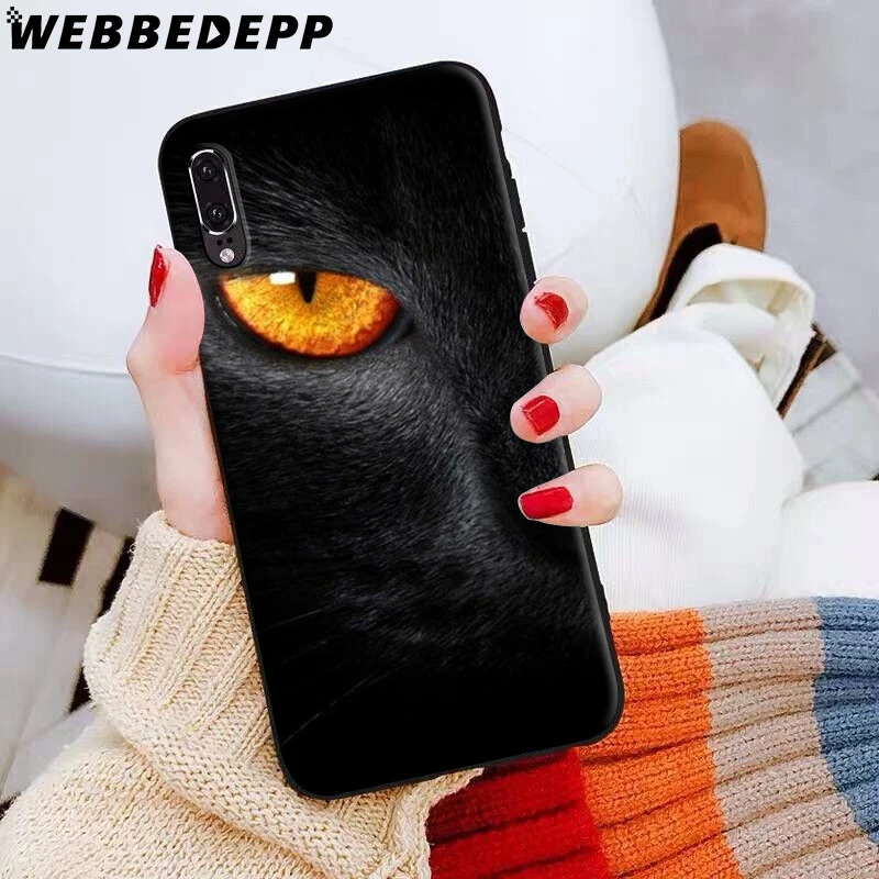 Черная кошка глаз на мягкий чехол для samsung Galaxy S6 S7 край S8 S9 S10 Note 8 9 10 плюс S10e A10S A20S A30S