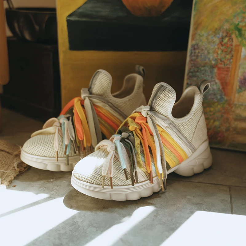 Кроссовки женские черные бежевые с закругленным носком Размеры 35 40 Y018 2020|Женские