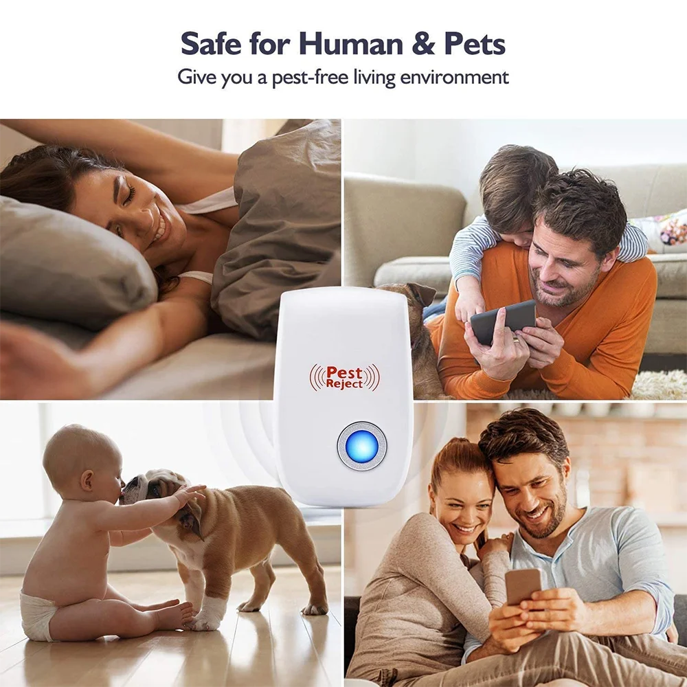 

AIRMSEN Ultrasonic Pest Repeller Electronic Mosquito Repellent Mouse Rats Spiders Cockroach Insect Killer Pest Control