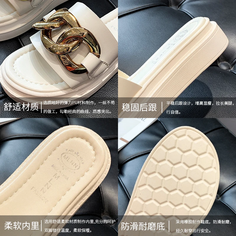

Shoes Summer Clogs Woman House Slippers Platform Luxury Slides Low Pantofle Beach Designer Soft Flat 2021 PU Basic Rubber Fashio