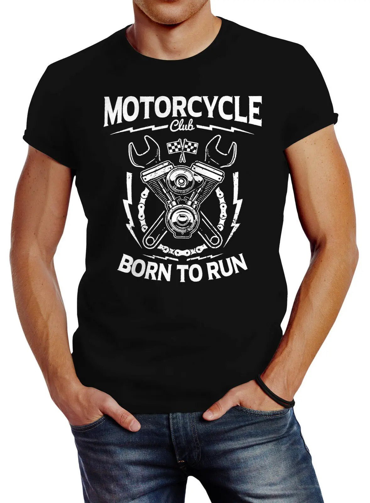 

Herren T-Shirt Motorcycle Club Slim Fit tee