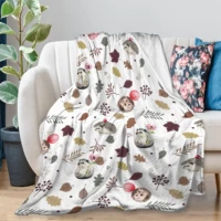 yaoola hedgehog flannel blanket all season soft cozy plush bed throw fit bedroom living room sofa couch bedding office cinema f