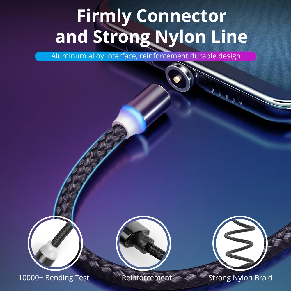 

FONKEN Magnetic USB Type C Cable Quick Charge Charger Cable Magnet For Umidigi F2 Charging Micro usb Cord For Xiaomi Redmi S9