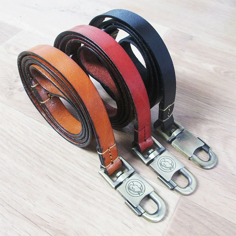 Большой Поводок из натуральной кожи для собак поводок обучения ходьбе свинцовые