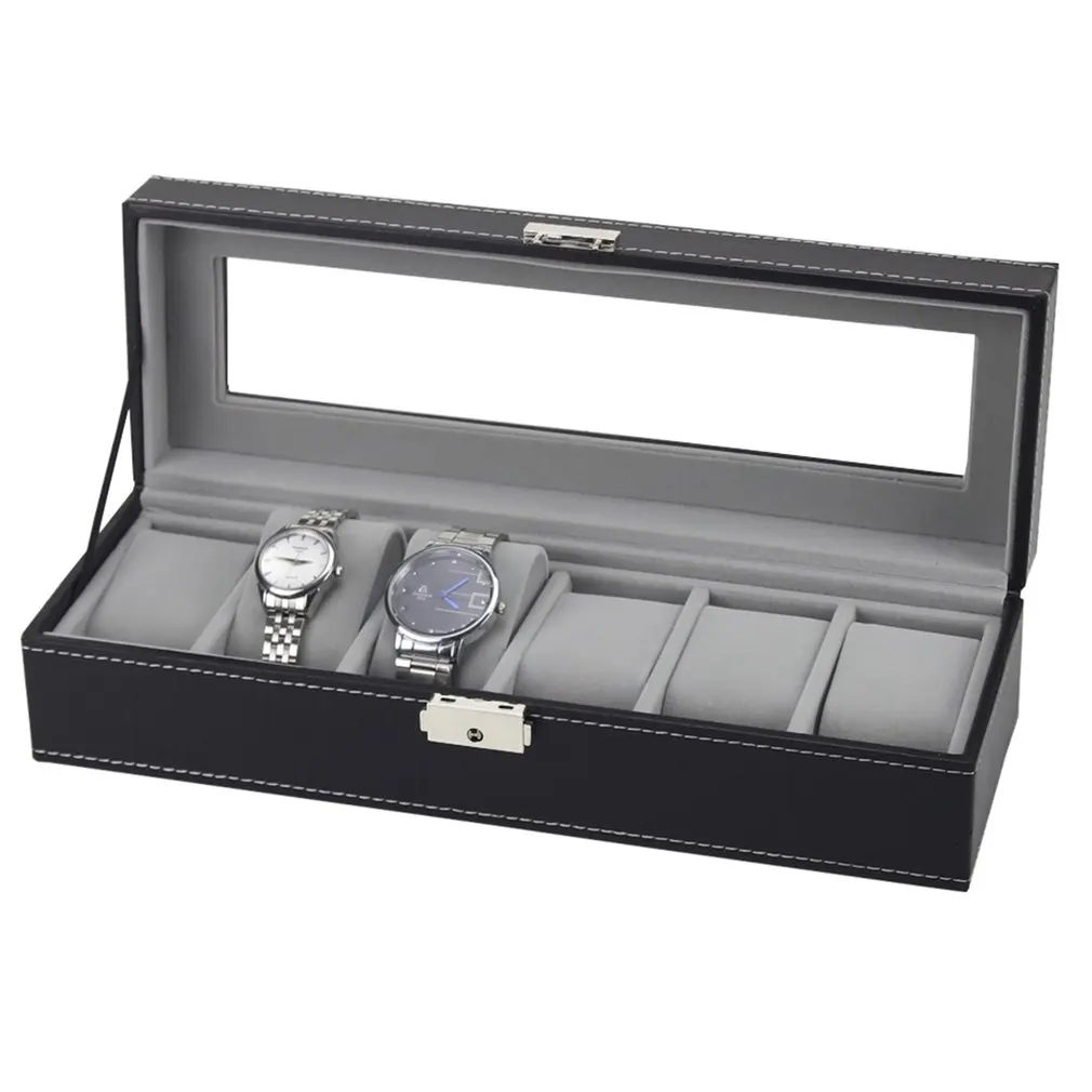 

Wooden/Leather 8/10/12 Grids Watch Display Sunglass Case Durable Packaging Holder Jewelry Collection Storage Organizer Box 2019