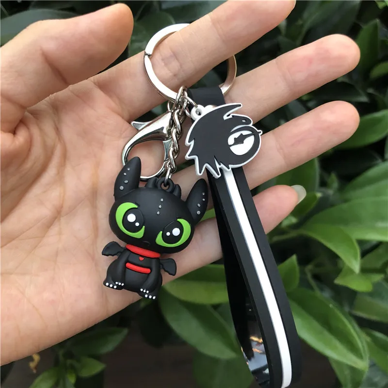 

How To Train Your Dragon Couple Night Sha Guang Sha Keychain Black Dragon White Flying Dragon Earphone Case Pendant Key Ring