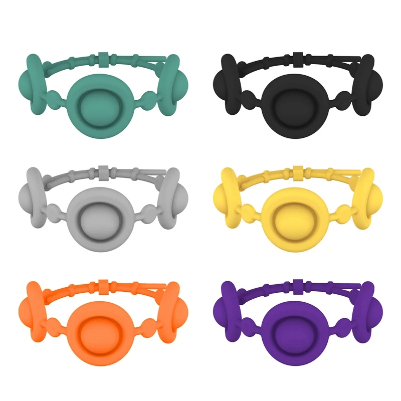 

Pure Color Push Bubble Bracelet Strap Stress Relief Toys for Women Girls Simulation Silicone Soft Watch Bangle Toys Gifts