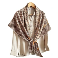 70 cashmere 30 silk scarf women fashion elegant houndstooth paisley shawl stole big blanket kerchief 135135cm