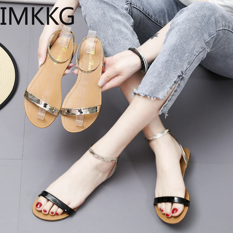 Женские босоножки Лидер продаж Модная летняя повседневная обувь на плоской