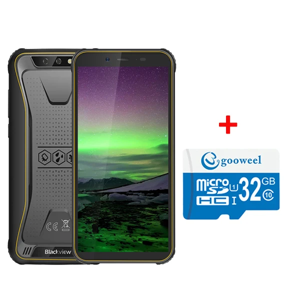 Yellow Add 32GB Blackview BV5500 Android 8,1 IP68 водонепроницаемый смартфон 5,5 дюймов ips 18:9 HD+ 8.0MP камера мобильный телефон gps 3g прочный сотовый телефон - Цвет: Yellow Add 32GB