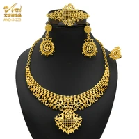 trendy indian jewelry set design african nigerian necklace bracelets earrings italian gold 24k dubai jewellery bridal gifts