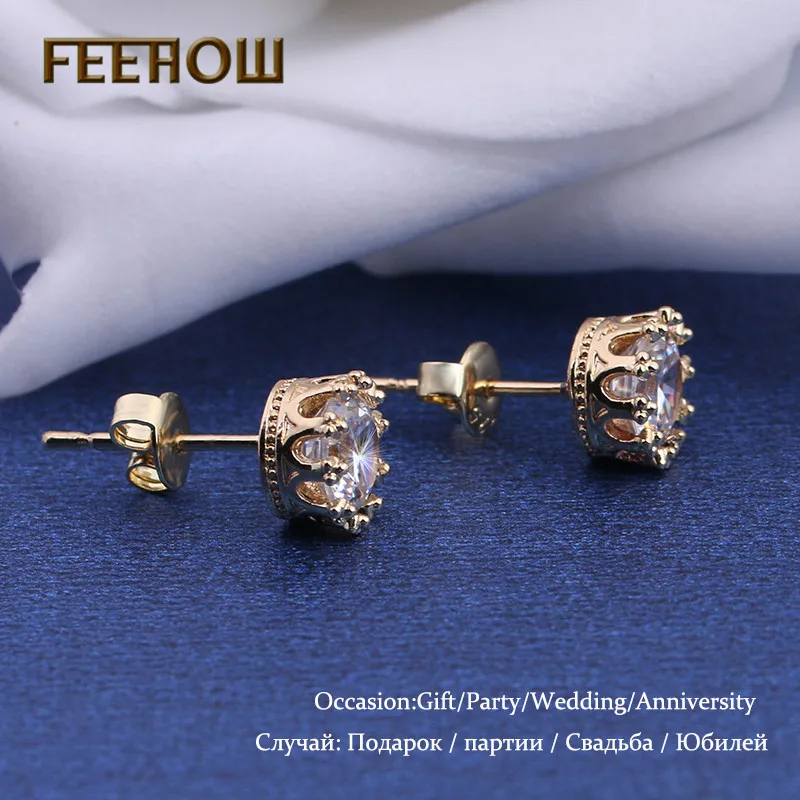 FEEHOW модные ювелирные изделия корона кристалл женские классические блестящие