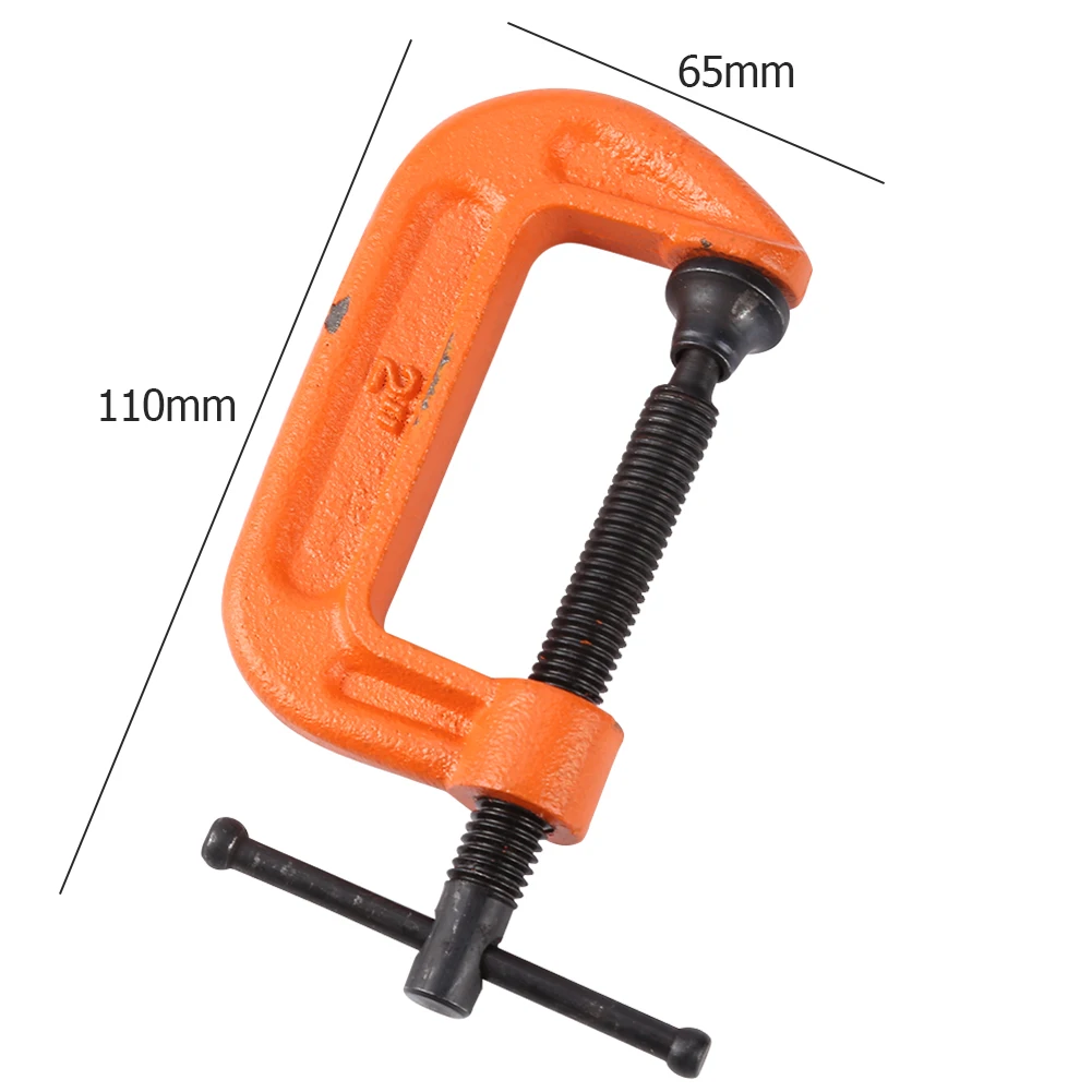 

Adjust Heavy Duty G Clamp 1/3inch C/W Soft Jaw Pads 25mm -100mm G Clamp Iron Red For Woodwork Metal Clamping