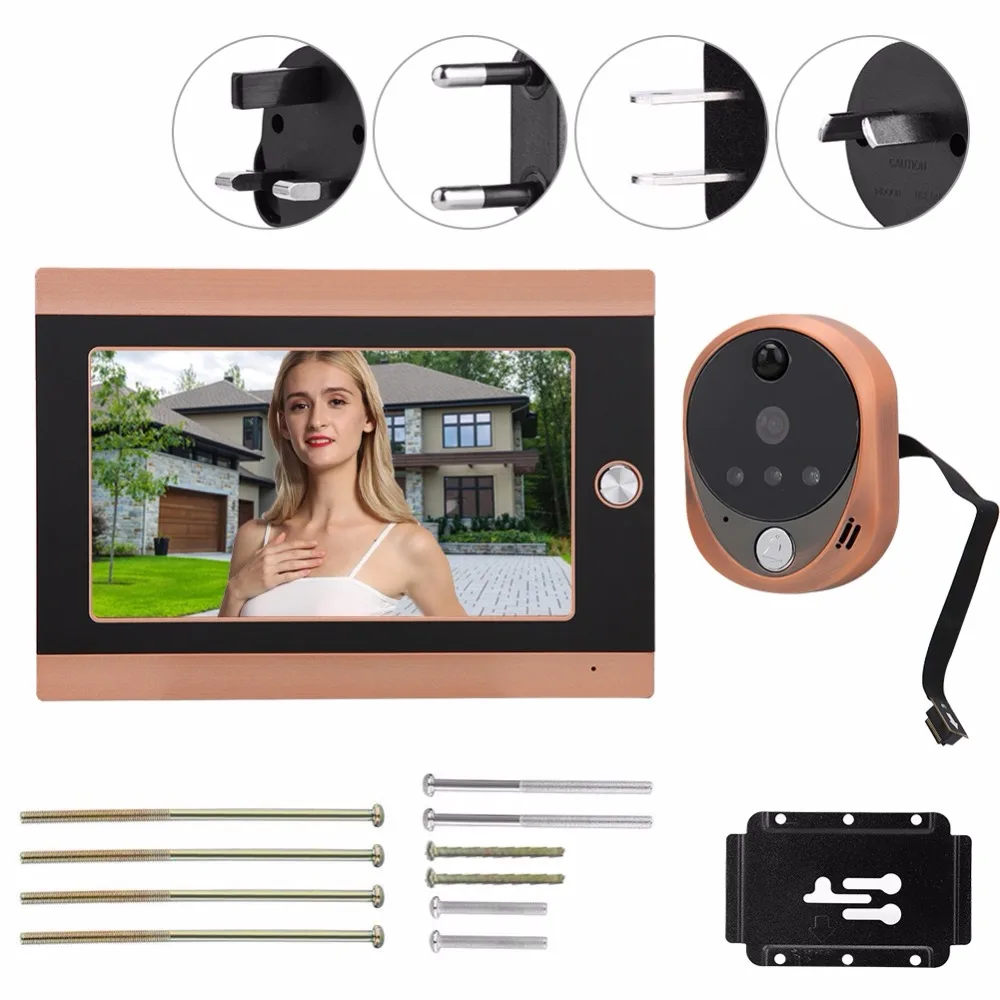 7 дюймов дверной звонок WI-FI Беспроводной ЖК-дисплей Экран 720P HD PIR Камера 16 Звонок дверной глазок звонок