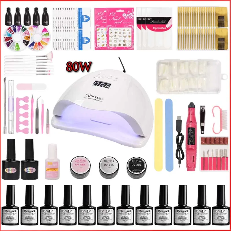 Набор для ногтей ультрафиолетовая Светодиодная лампа сушилка с 12 шт. набор гель