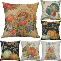 decor thanksgiving turkey case home 18 day pillowcotton linen print pumpkin