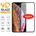 Защитное стекло с полным покрытием для iPhone 6, 7, 8 plus, XR, X, XS, iPhone 11, 12 Pro Max, 2 шт.