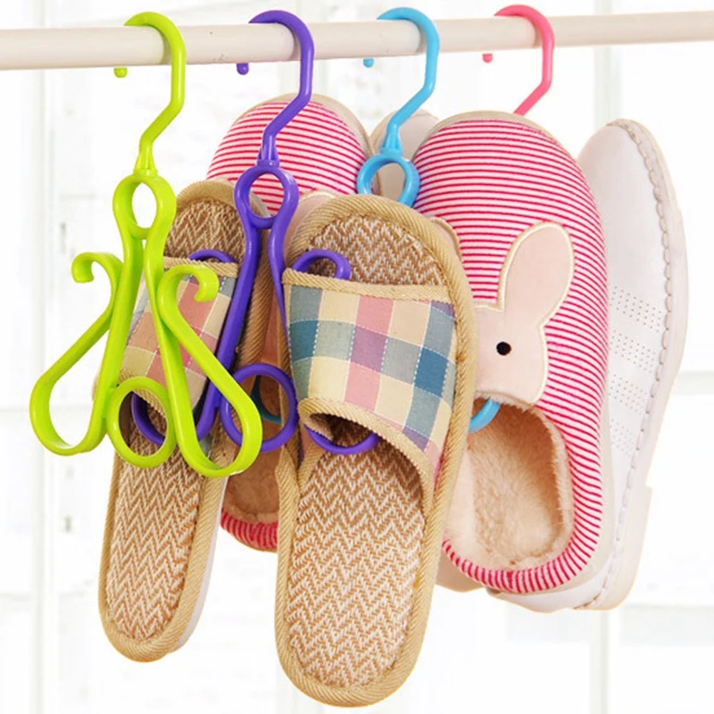 

Pack of 8 Colorful Thick Double Hook Simple Shoe Rack Plastic Shoe Rack Hook Hanger (Random Color)