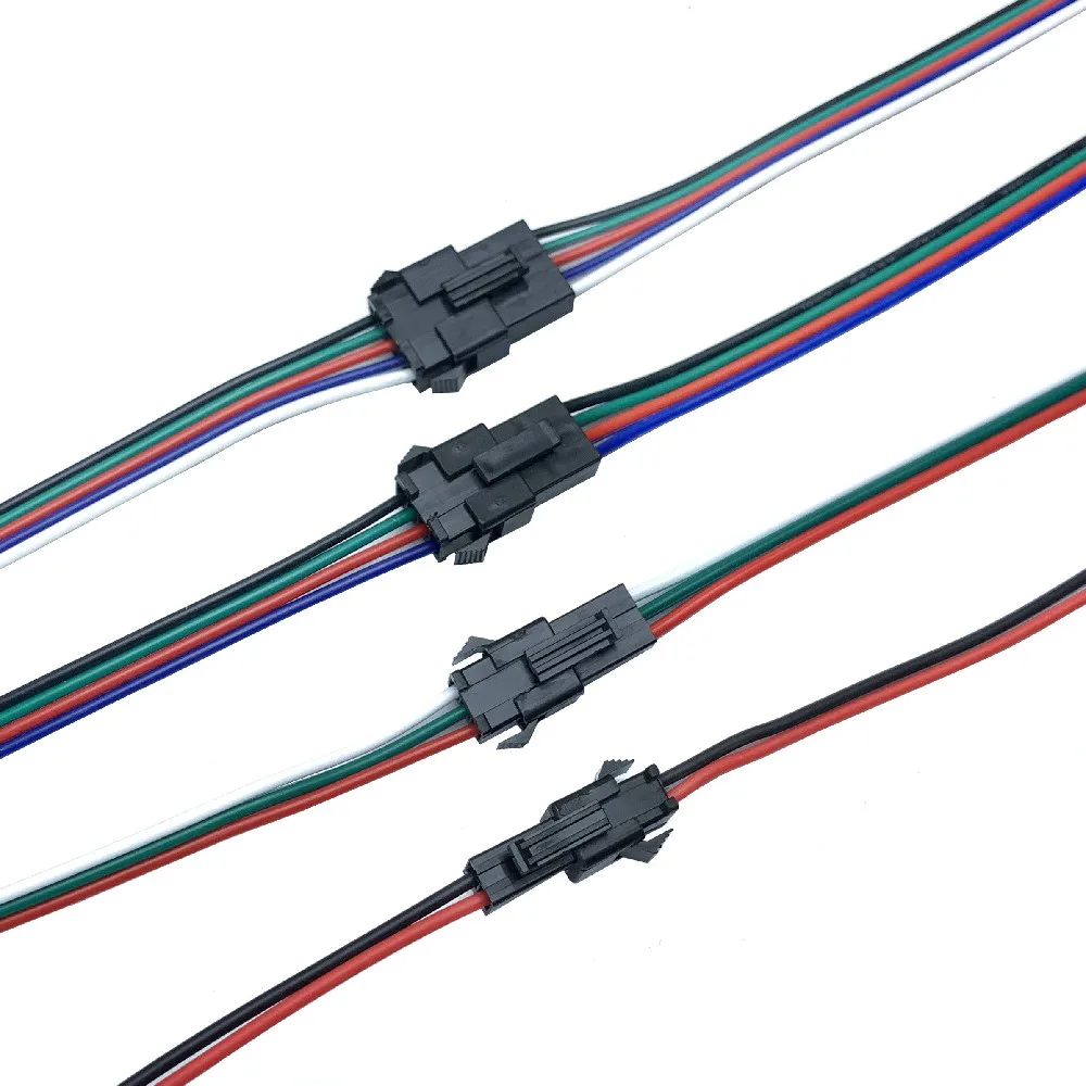 

SM JST Коннектор 2/3/4/5 pin 5/10/20/50/100 пар Удлинительный кабель со светодиодами, штекер, гнездо, SM провода, кабель, вилка для светодиодной ленты
