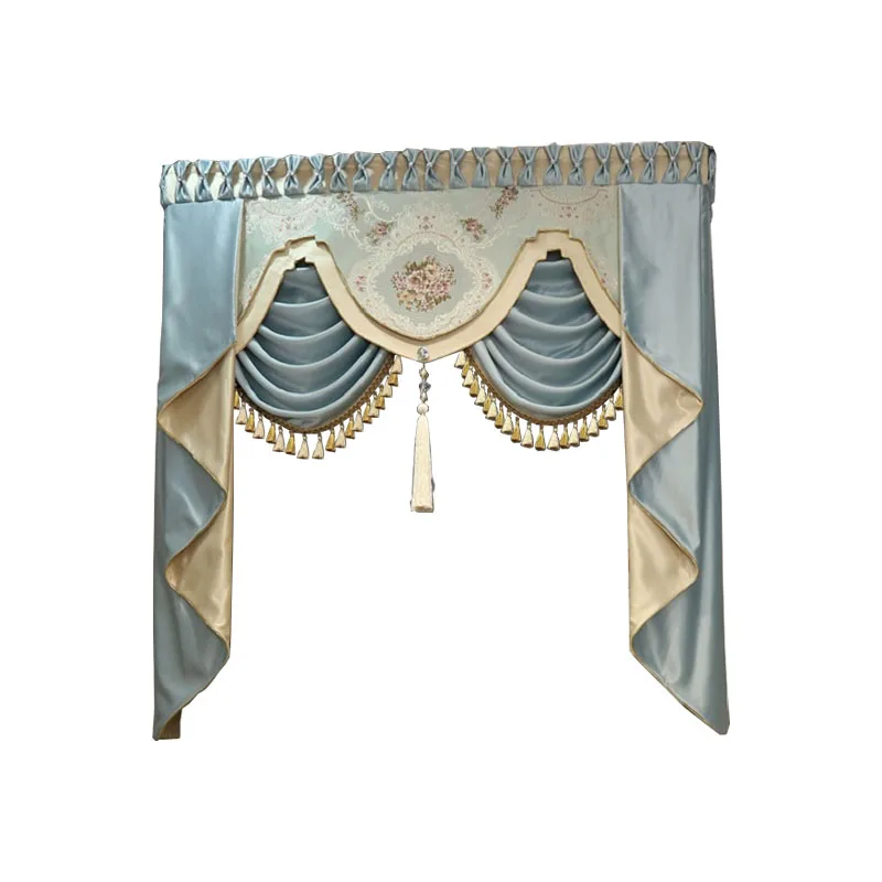 

Luxury custom valance Top decoration curtain in living room
