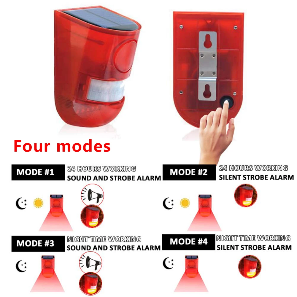 Звуковая сигнализация на солнечной батарее 6 светодиосветодиодный