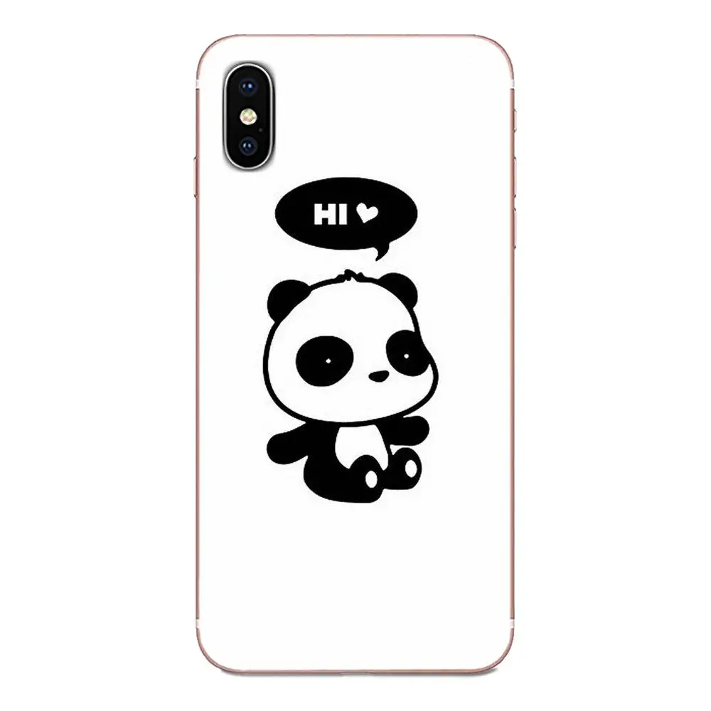 Милый мультфильм животных панда Черный Белый для Sony Xperia Z Z1 Z2 Z3 Z4 Z5 compact Mini M2 M4 M5 T3 E3