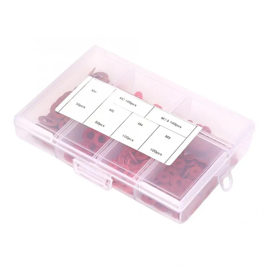 500 шт. красная изоляционная шайба углеродистая сталь покрытая белым цинковым