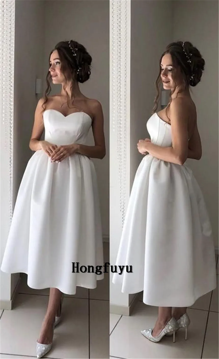 

White Short Corset Wedding dress A Line Evening Dress Plus Size Custom Made Party Dress vestido de noiva