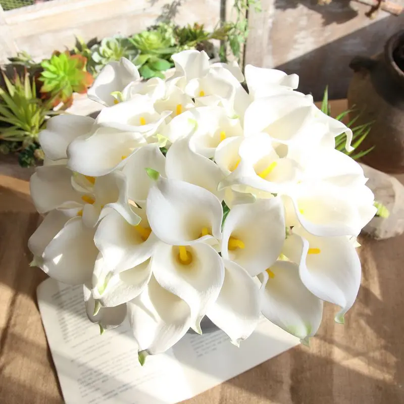 

11pcs/Lot Artificial Calla Lily PU Flowers Decorative Wedding Bouquet Real Touch Calla Fake Flowers Branches Home Accessories