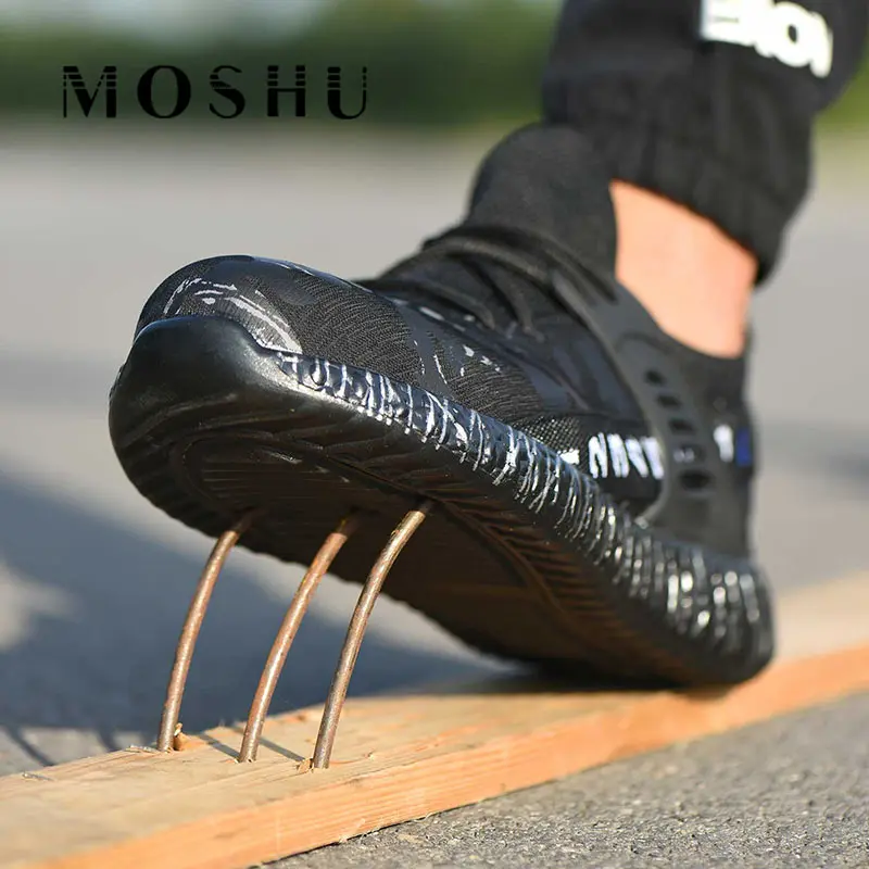 Мужские защитные ботинки рабочие со стальным носком светильник защита от