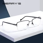MERRYS дизайн, мужские Оптические очки из сплава , оправа для близорукости, очки по рецепту, полуоптическая оправа, деловой стиль, S2208