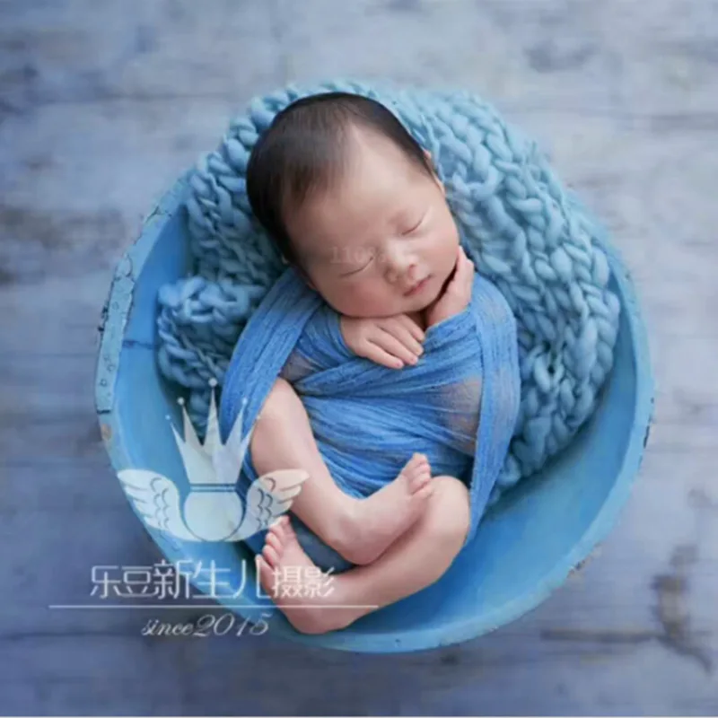 

Newborn Photography Props Square Blanket Full Moon Baby Studio Photo Mat Basket Filling Knitted Pad Infant Shooting Posing Prop