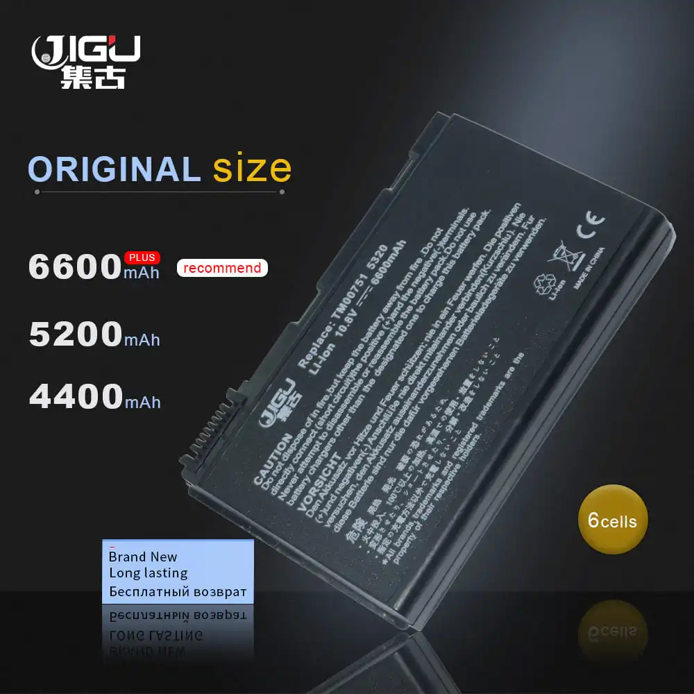JIGU Laptop Battery TM00741 TM00751 For Acer Extensa 5210 5220 5230 5420 5420G 5610 5620 5620Z 5630 5630G 7220 7620Z|laptop battery|battery