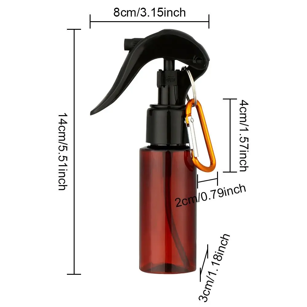 Прозрачный пластиковый флакон-распылитель с карабином 60 мл | Красота и здоровье