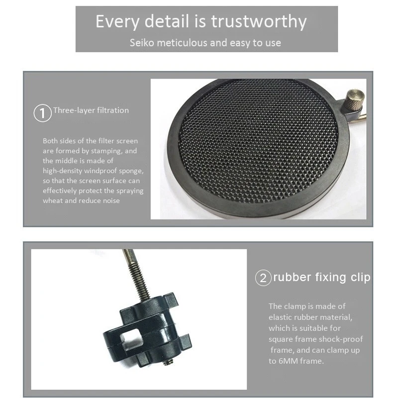 TEYUN микрофон Запись металлический двойной-Слои противовыбросовое чистая