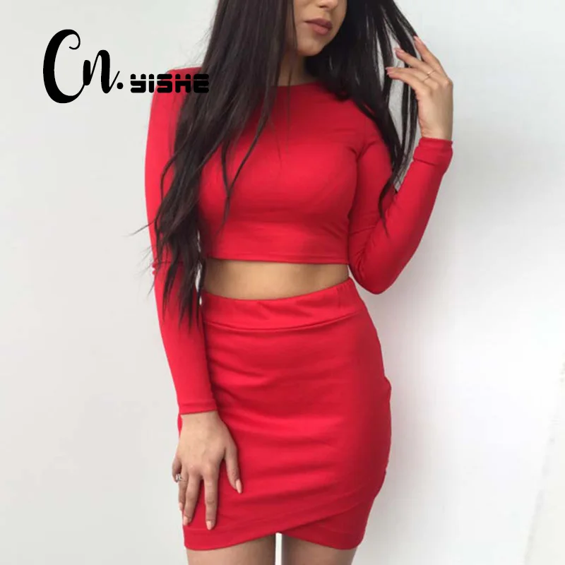 CNYISHE сексуальный милый красный розовый спортивный костюм женский комплект из 2