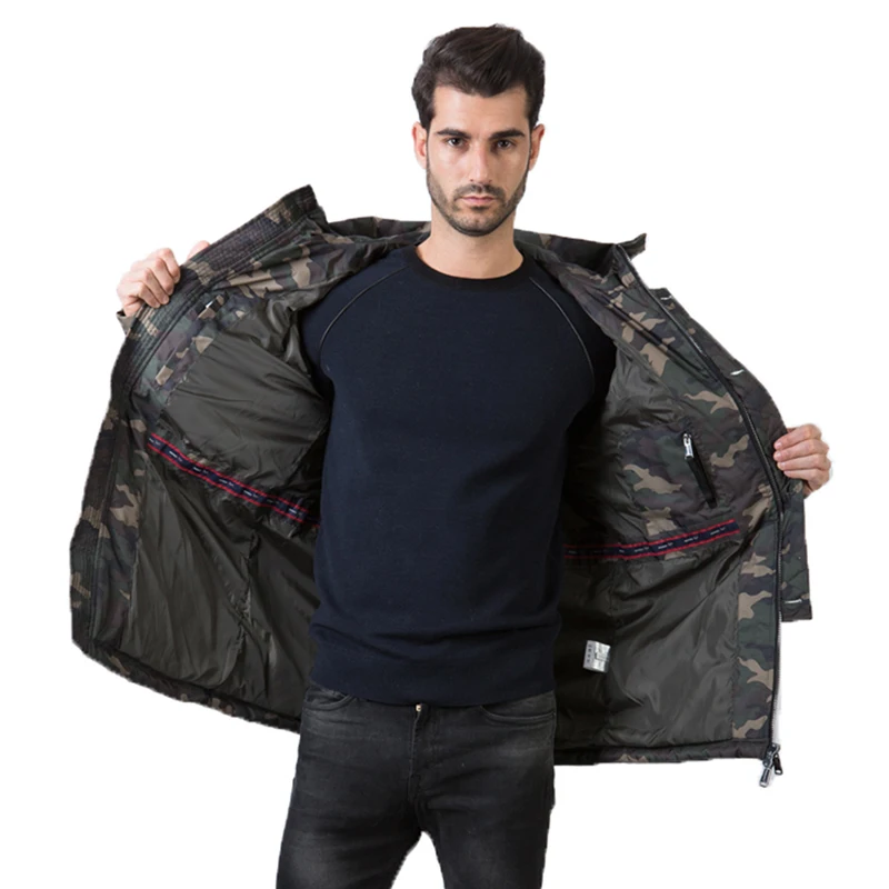 

HERMZI 2020 Men Winter Coat Man Jacket Winter Warm Cotton Padded Coat Parka Homme Hooded Long Coat Winter Parkas European Size