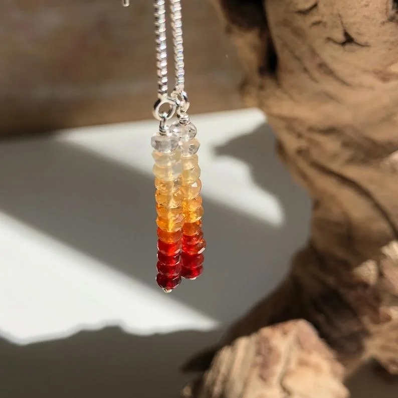 

Мексиканские Серьги с огненным опалом, огненный опал, серьги, длинные серьги