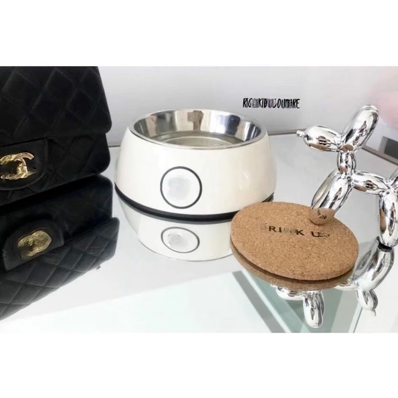 

Pet Food Bowl,small and Medium French Bulldog Chihuahua Cat Food Bowl,Stainless Steel White Feeder Dog Supplies Pet Accessories