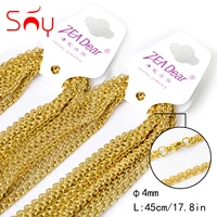 sunny jewelry 10pcs 45cm gold stainless steel necklaces link chain in bulk for women man classic trendy for daily wear gifts