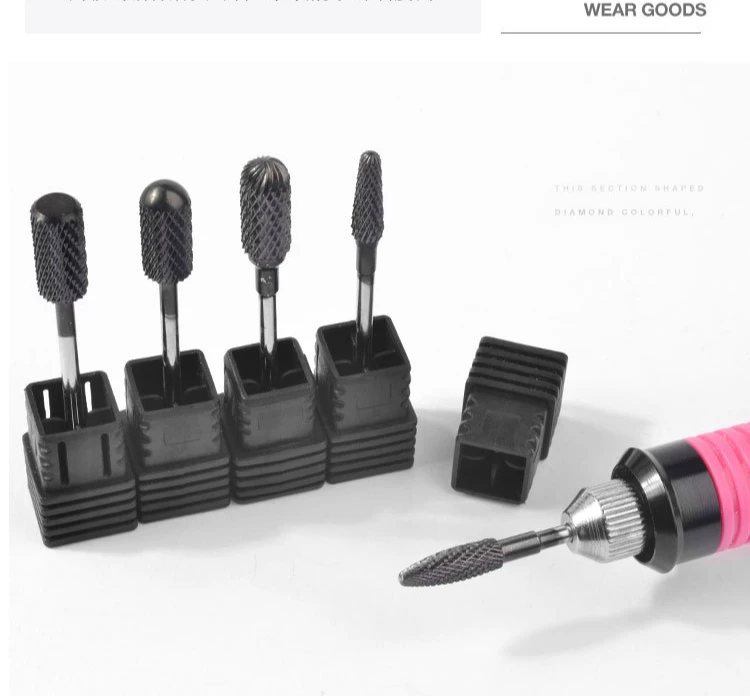 

Tungsten Steel Nails Drill Bit Diamond Grinding Head Nail Frez Diamentowy Metal 2.35mm Shank Manicure Machine Accessories 2020