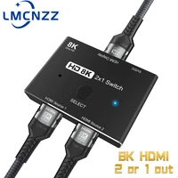 8k hdmi 2 1 splitter adaptador 2 in 1 out ultra high speed 48gbps 8k60hz 4k120hz for xiaomi ps5 ps4 switcher acessorios hdtv