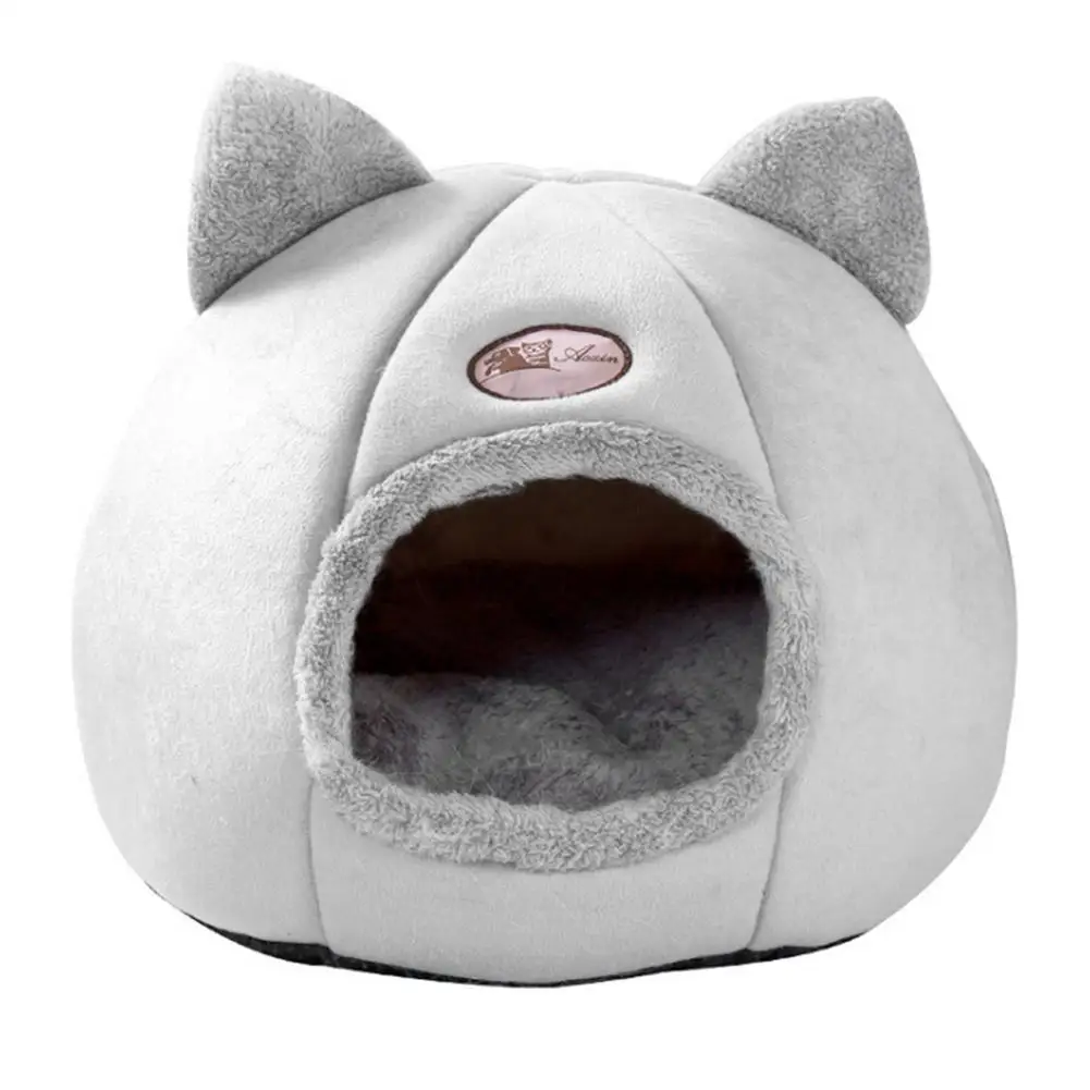 

Cat Bed House Sweet Sleep Comfort Warm Cat Beds Mats Soft Plush Kennel Puppy Cushion Bed For Small Dogs Cats Nest Cave Cats Beds