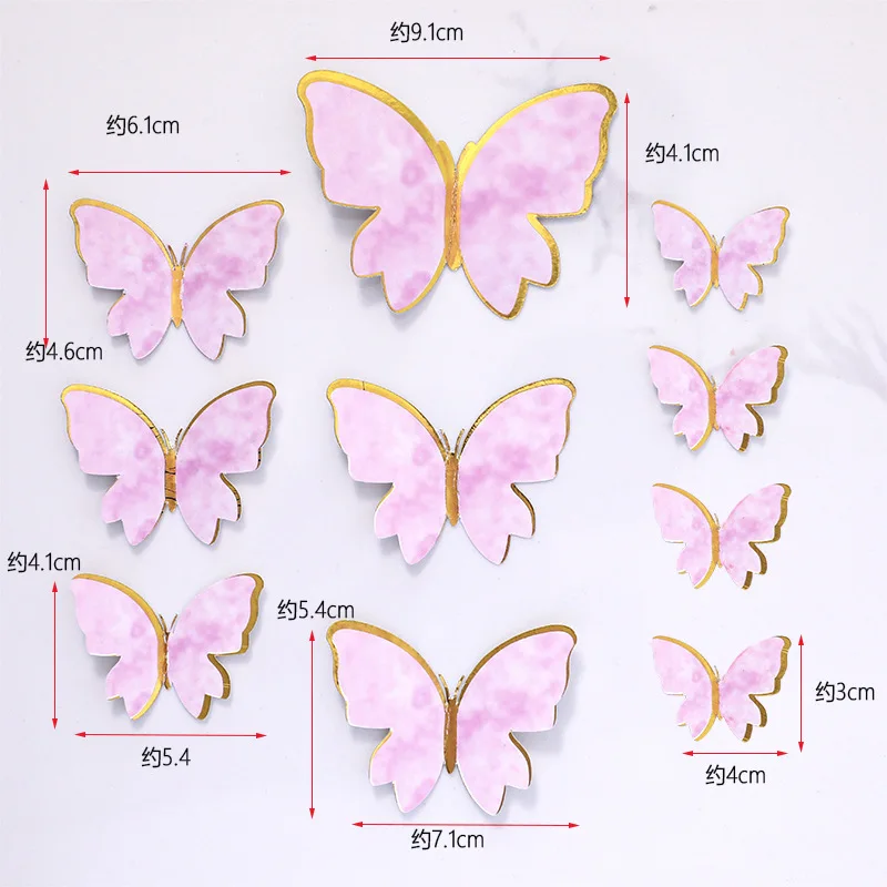 

Butterfly Cake Toppers Happy Birthday Cake Toppers Valentine Cake Decoration DIY Painted For Wedding Birthday Party Baby Shower