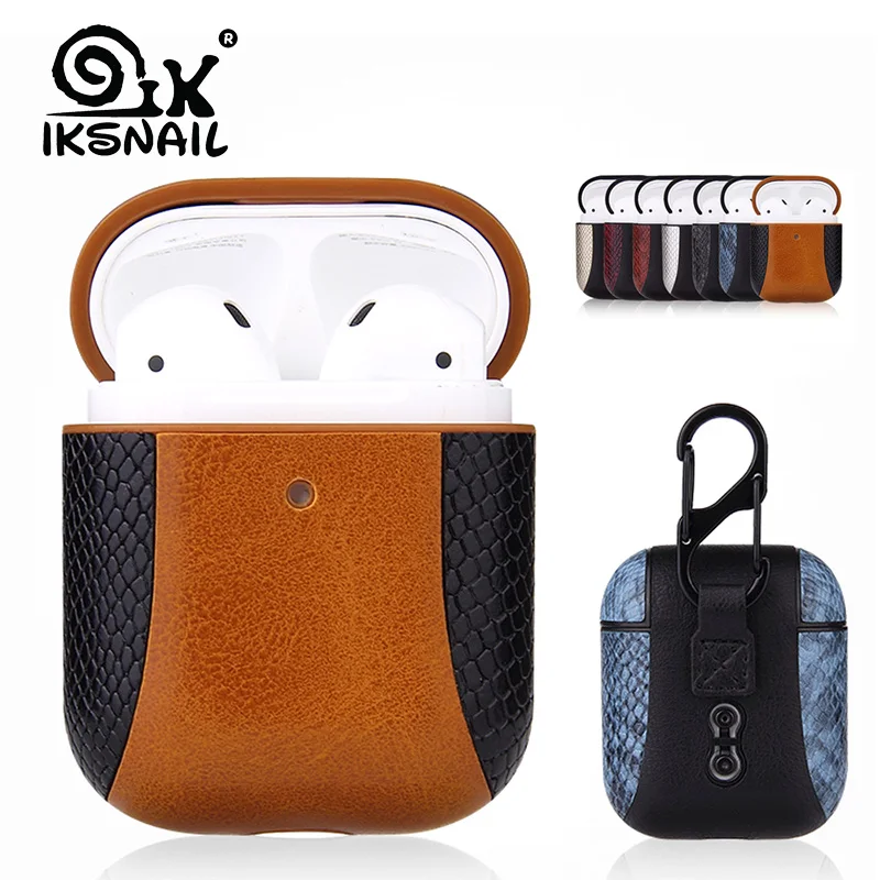 IKSNAIL Airpods Чехлы для Apple Airpod 1/2 кожаный ремешок с пуговицами чехол для наушников Наушники airpods кожаный чехол Аксессуары